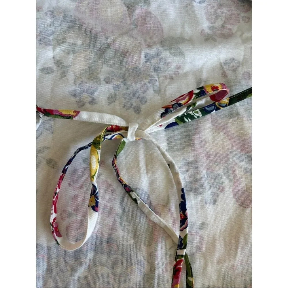 NWT April Cornell Full Apron Fruit Floral Print 100% Cotton